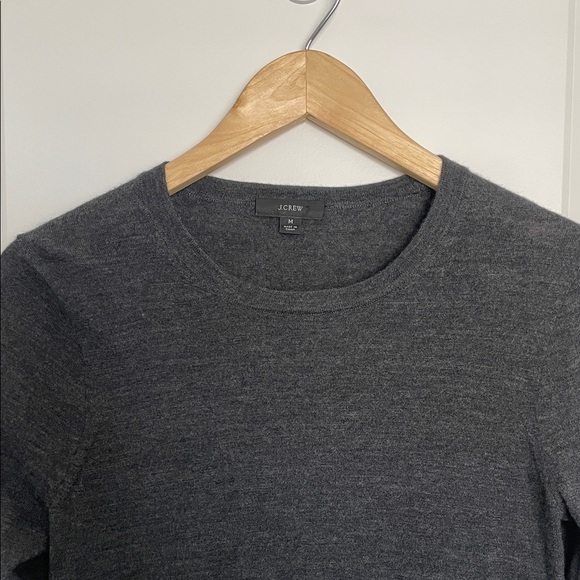 J. Crew Women's Crew Neck Sweater Charcoal M - Picture 3 of 5